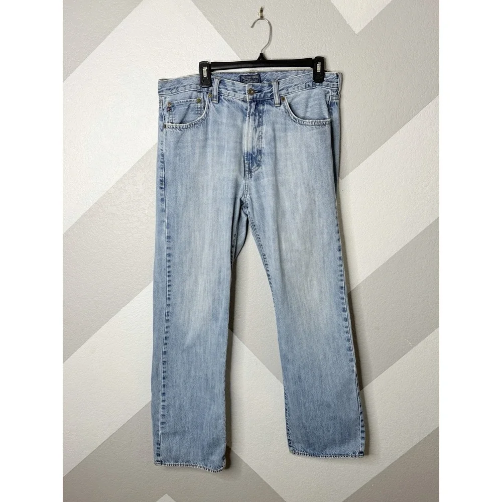 Polo Jeans Co Ralph Lauren Men's 34x32 Light Wash Straight Leg Denim Jeans